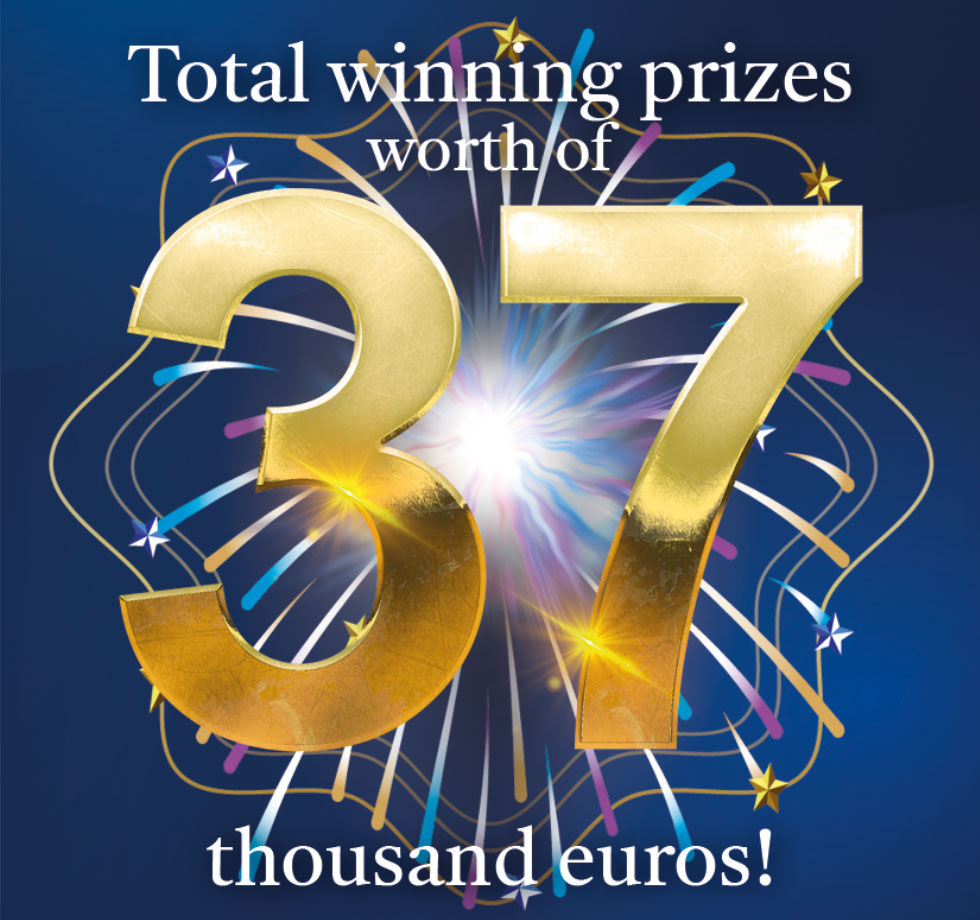 Total winning prizes worth of 37 thousand euro's!