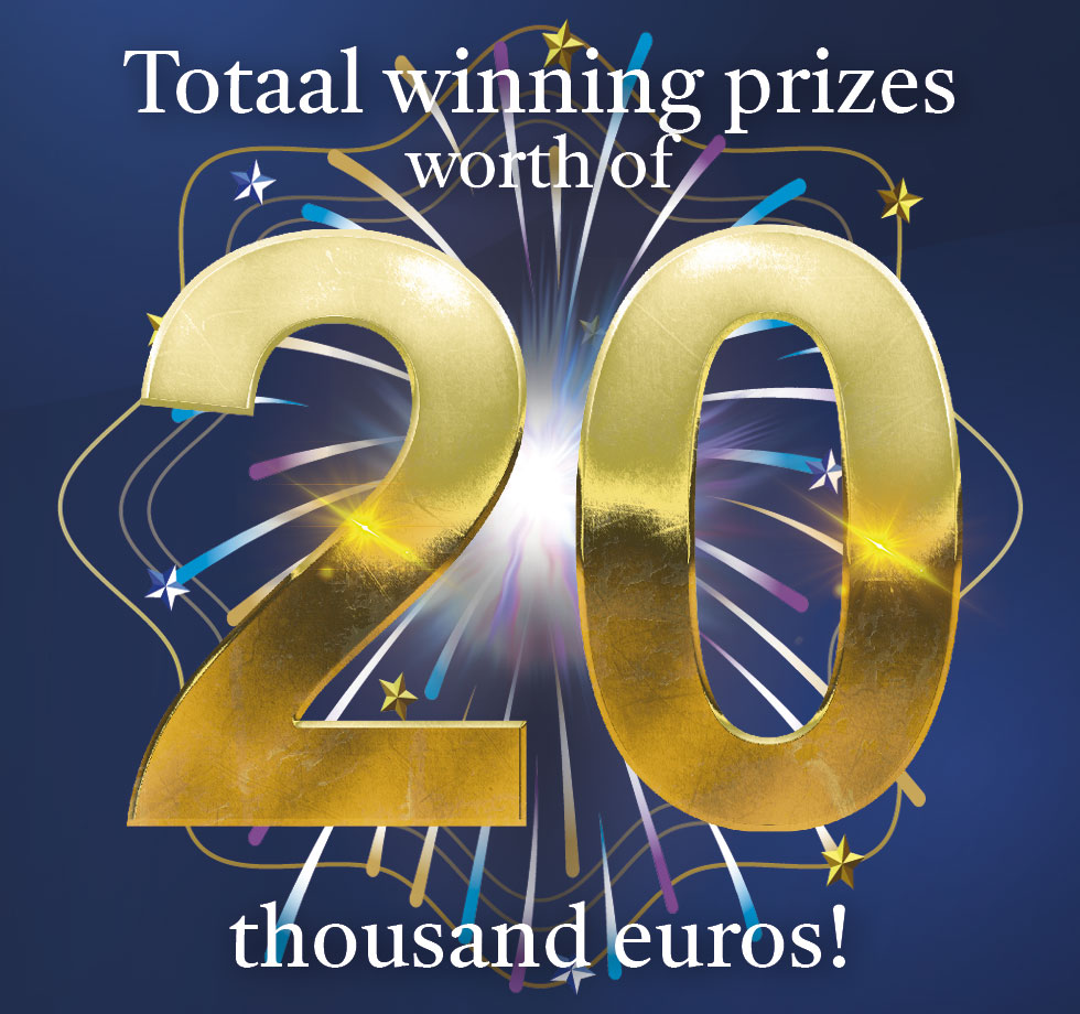 Total winning prizes worth of 20 thousand euro's!